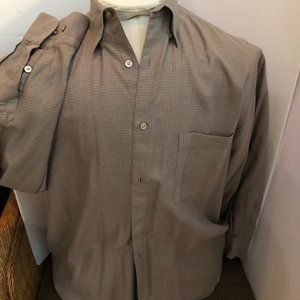 Tricots St. Raphael  tiny check  shirt Size Large  Br/blue/yellow